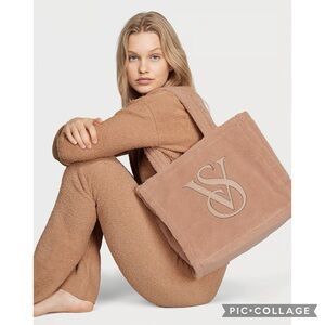 Victoria's Secret Cozy Plush Fleece "Teddy" Tote Bag